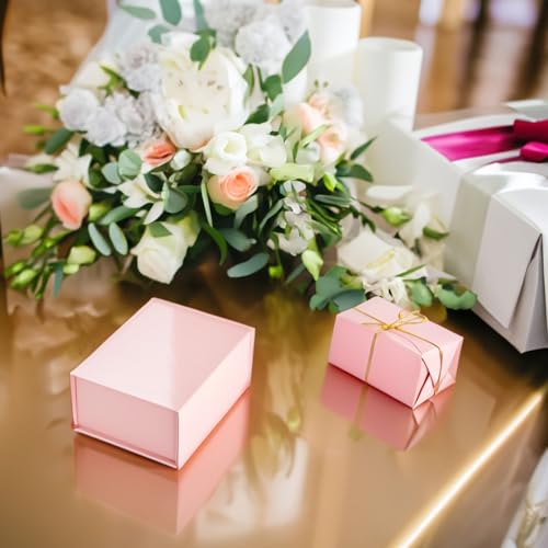 Stockroom Plus Jewelry Gift Box Set - 6-Pack, 9.5 x 7 x 4 In, Pink Magnetic Lids - Bulk Boxes for Bridesmaid Proposals, We...