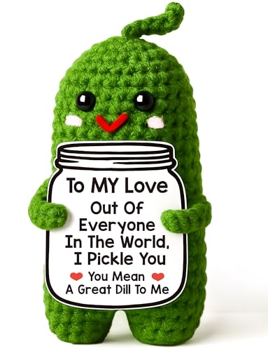 MAMAGIFTREE Gifts for Him Her Boyfriend Girlfriend, Handmade Crochet Pickle to My Love Anniversary Birthday Gifts for Wome...