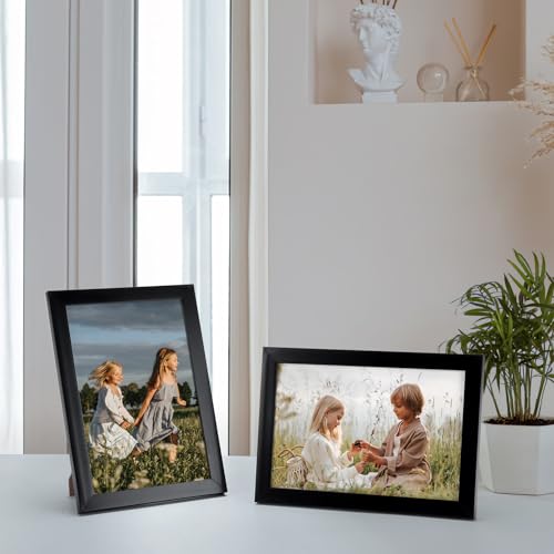 Hoikwo 18 Packs 4x6 Black Multi Plastic Picture Frames Set with Plastic Cover for Family Photos, Artwork, Light Weight Bul...