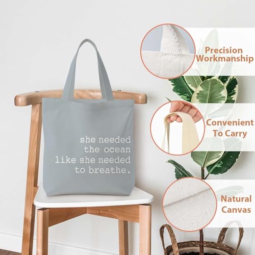 Likjad Regular Canvas Bag, Summer Beach Tote Bag for women,Reusable Grocery Shopping Bags