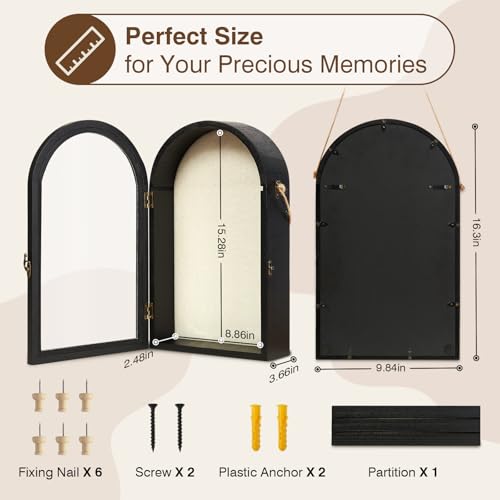 DGWJSU Shadow Box Frame 10x16 Large Shadow Boxes Display Cases with Linen Back and Removable Shelves, Picture Frame Weddin...