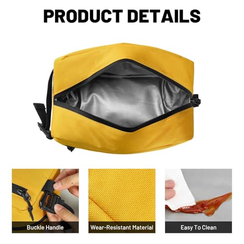 MIER Freezable Snack Bags Small Frozen Mini Cooler Lunch Bag Freezer Insulated Pouch for Adults Work Travel On-the-go,Yellow