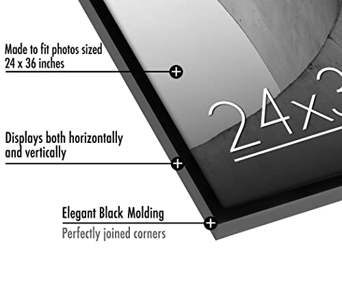 Americanflat 24x36 Poster Frame with Polished Plexiglass - Streamline Collection - Thin Border Picture Frame for Wall Disp...