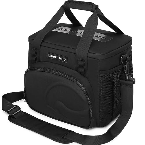 SUNNY BIRD 12L Large Insulated Lunch Bag, Leakproof and Foldable Lunch Cooler Box for Women Adult and Men, Fits 18 Cans (B...