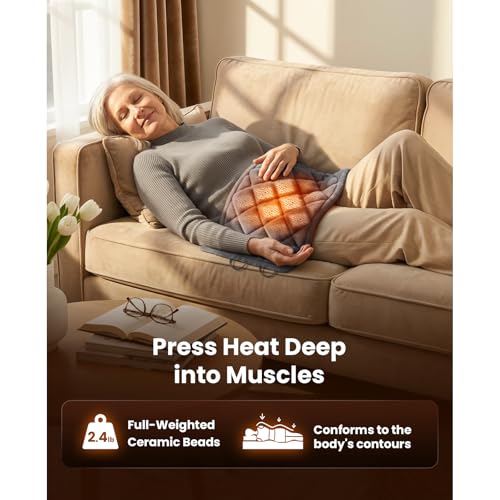 BOB AND BRAD Far Infrared Weighted Heating Pad for Back Pain Relief, FSA-HSA Eligible, 12"x24" Electric Heat Pad With Auto...