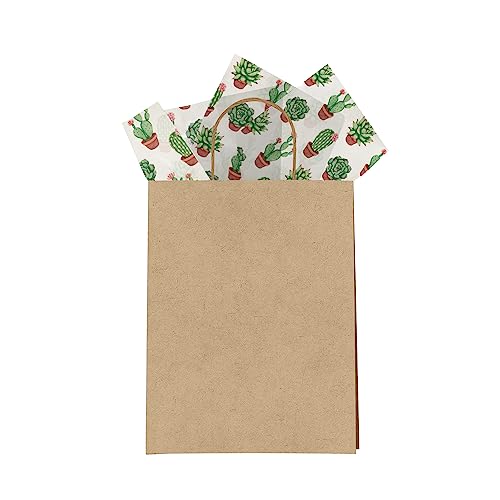 Succulent Printed Tissue Paper for Gift Bags or Boxes and Wrapping - Bulk Cactus Decorative Art Tissue Paper for Packaging...