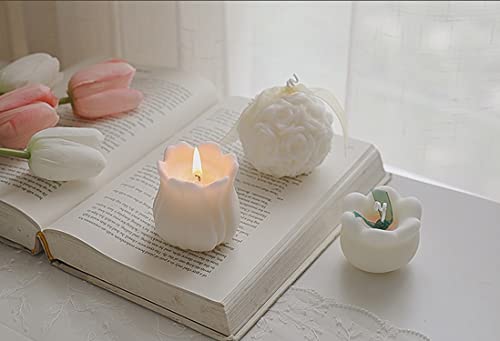 Aroma Candle,140G Hydrangea Onion Flower Shaped Soy Wax Scented Candle for Table Photo Prop Birthday Gift,Prefect for Medi...
