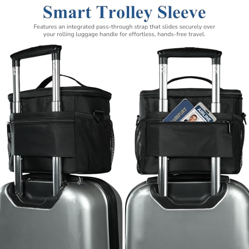 Gloppie Flight Crew Lunch Bag with Luggage Trolley Sleeve - Professional Insulated Cooler Bag for Flight Attendants & Pilo...