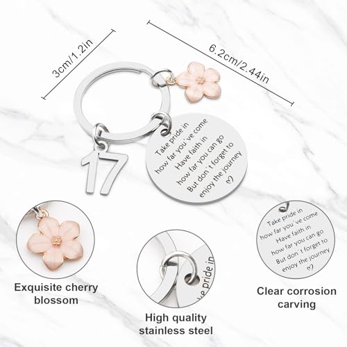 Juesly Birthday Gifts for Girls, Happy Birthday Keychain for 15 16 17 18 19 20 21 Year Old Girls Sister Daughter