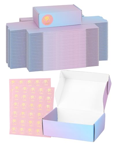 Shipping Boxes 50-Pack Cardboard Boxes: Purple Packaging Boxes - 6x4x2 Mailer Boxes - Small Business Mailing Packing Box