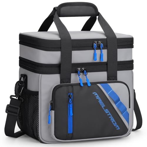 Maelstrom Lunch Box, 20L Insulated Lunch Bag for Men Women, Expandable Double Deck Leakproof Cooler Bag with 6 Pockets, Re...