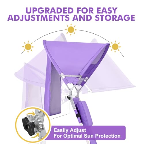 Backpack Beach Tanning Chair with Canopy Sun Shade & Face Hole, 6 Position Folding Lounge Sun Chair for Adults Outside Rea...