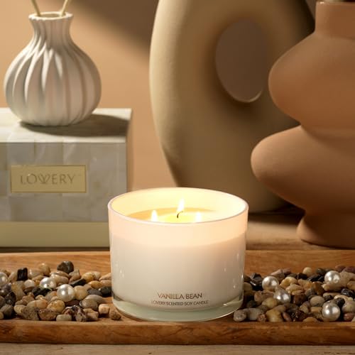 Birthday Gift for Her, 3 Wick Vanilla Candles, Gifts for Mom, Large Scented Candle, Soy Candles Gifts for Women, Stress Re...