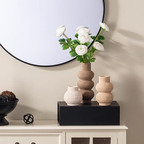 Ceramic Vase Home Table Decor - Flower Vase Set of 3 Living Room Kitchen Decorations Farmhouse Modern Rustic Vases Decorat...