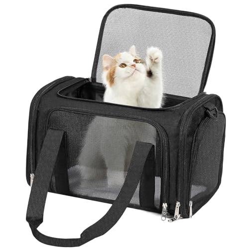 Discala Cat Dog Carrier Up to 15 Lbs TSA Airline Approved Pet Carrier for Small Medium Cats Puppies Dog Carriers for Small...