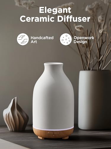 InnoGear Essential Oil Diffuser, 150ml Ceramic Stone Diffuser Handcrafted Aromatherapy Diffusers Ultrasonic Cool Mist Humi...