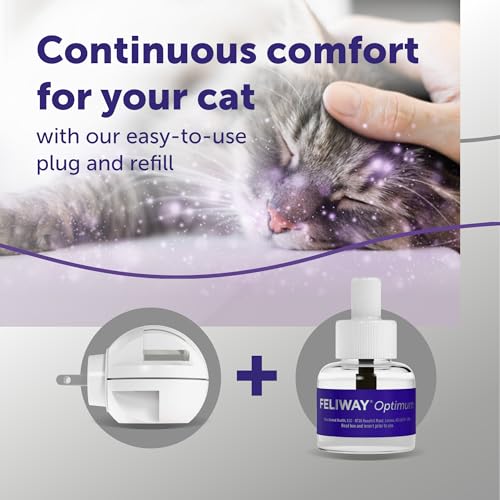 FELIWAY® Optimum 30 Day Cat Calming Plug In Pheromone Diffuser Starter Kit, 48ml - Helps Reduce Common Signs of Stress in ...