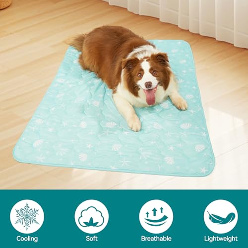 SUPRIY Pet Cooling Blanket for Summer - Ice Cold Qmax0.4 Tech Dual-Use for Humans & Pets, Portable Reversible Mat Machine ...