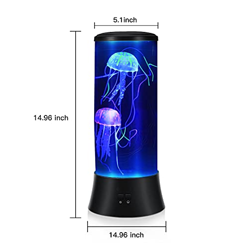 Meloki Floating Jellyfish Lamp - Electric Jelly Fish Light Lamp with Auto Color Changing, Ultra-Quiet Water Pump, Holiday ...