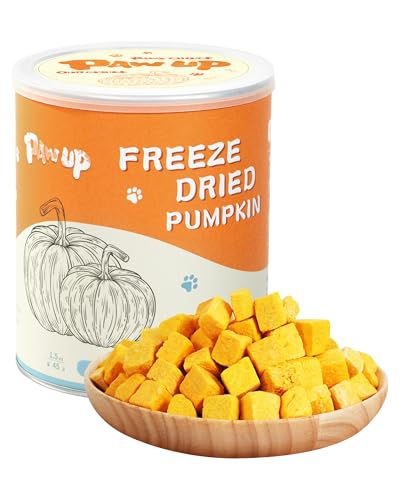 PAWUP Freeze-Dried Pumpkin Treats for Dogs & Cats – High Fiber, Single Ingredient Natural Snacks for Digestion & Gut Healt...