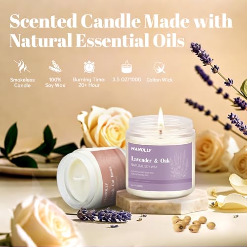 12 Pack Candles for Home Scented, Aromatherapy Candles Gifts Set for Women, Lavender, Vanilla, Rose Candle, 42OZ Natural S...
