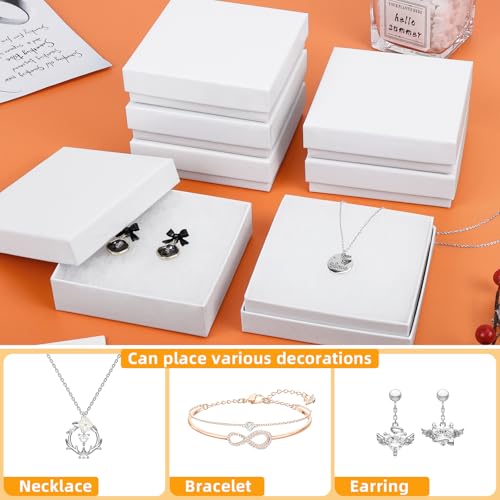 batifine Small Gift Boxes, 40 Pack 3.5x3.5x1 Inch Bulk Cotton Filled Small Jewelry Boxes with Lids for Necklace Ring Brace...