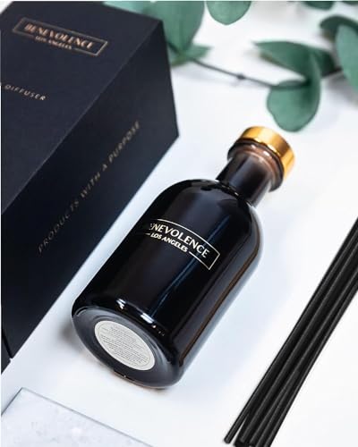 Benevolence LA Reed Diffusers for Home, Lavender & Eucalyptus Relaxing Fragrance | Aromatherapy Reed Diffuser Sticks with ...