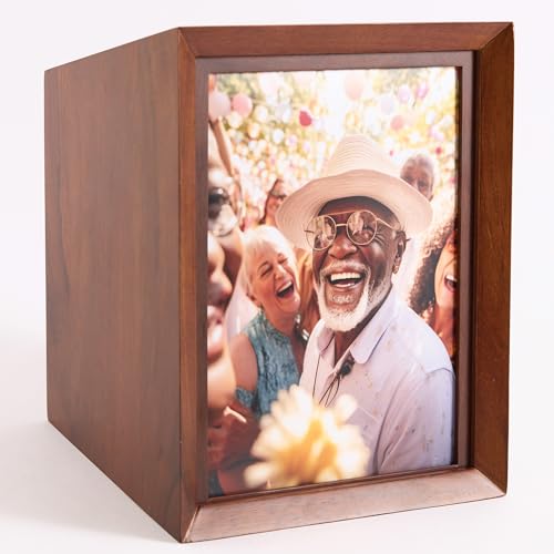 AspenStudio Photo Urn for Human Cremation Walnut Wooden Urn with Picture Frame Decorative Urn by Aspen Studio