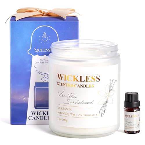 Vanilla Sandalwood Wickless Candle for Candle Warmer Lamp with 10ml Essential Oil for Custom Aroma, Flameless Non-Toxic So...