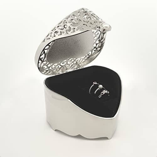 Cherished Moments Personalized First Communion Gift for Girls Filigree Heart Jewelry Keepsake Box with Custom Engraved Cro...