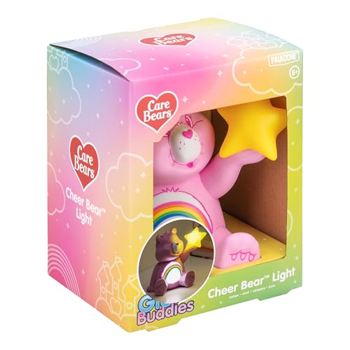 Paladone Care Bears Cheer Bear GloBuddies Night Light, Officially Licensed 3D LED Mood Lamp, Battery Powered Bedroom & Des...
