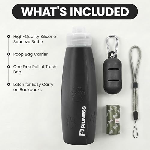 Ultimate 2-in-1 Dog Walk Essential – Portable Pee Cleaning Bottle + Detachable Poop Bag Dispenser (Black)