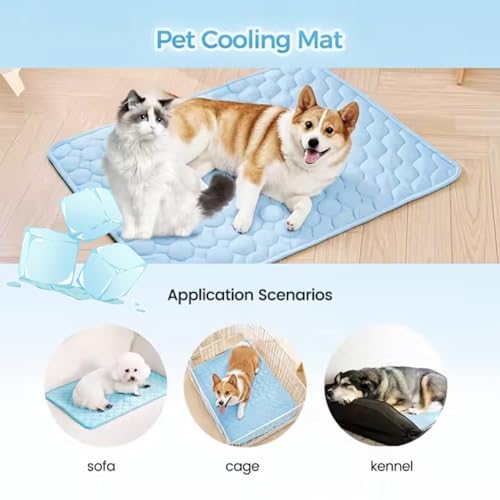 Cat Cooling Mat, Cooling Pad for Dog, Reversible Cool & Warm, All-Season Use, Anti - Slip, Machine Washable, Ideal for Dog...