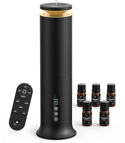 XEITIN Waterless Diffuser with 5 Hotel-inspried Scent Oil - Cold Air Diffuser Up to 2000 Sq.ft for Large Home Office Hotel...