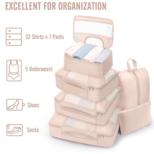 Veken 8 Set Packing Cubes, Cruise Ship Travel Essentials Accessories for Beach Vacation, Personalized Gifts for Women Mom ...