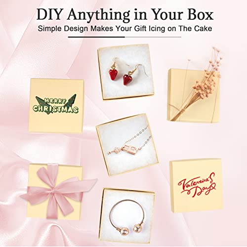 opaprain Cardboard Jewelry Brown Gift Boxes 20 Pack3.5×3.5×1 inches, its apply to displaying necklaces, rings, bracelets, ...