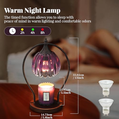 Candle Warmer Lamp, Dimmable Candle Warmer with Timer, Vintage Candles Wax Warmers for Jar Candles Birthday Gifts for Wome...