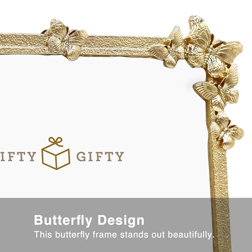 GIFTY GIFTY Decorative Butterfly Photo Frame / 4x6 in | for Vertical Display on Tabletops | Perfect for Home Decor, Weddin...