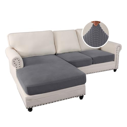 H.VERSAILTEX Sectional Couch Covers 3 Pieces Sofa Seat Cushion Covers L Shape Separate Cushion Couch Chaise Cover for Both...