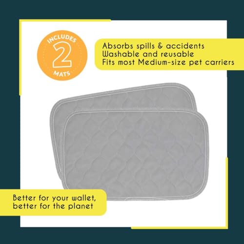 rocket & rex Premium Washable Pet Carrier Pads, Reusable, Waterproof & Absorbent, Dog and Cat Pads for Lining Travel Carri...