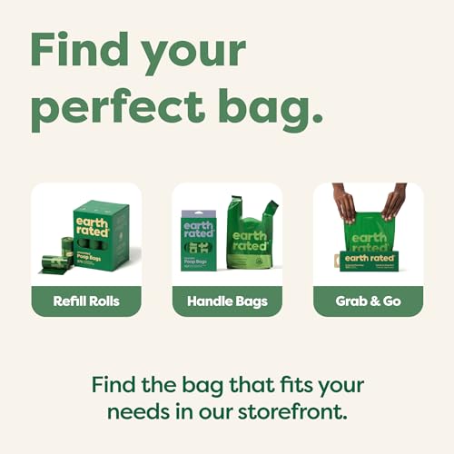 Earth Rated Poop Bags for Dogs, Guaranteed Leak Proof and Extra Thick Waste Bag Refill Rolls, Unscented, 270 Bags