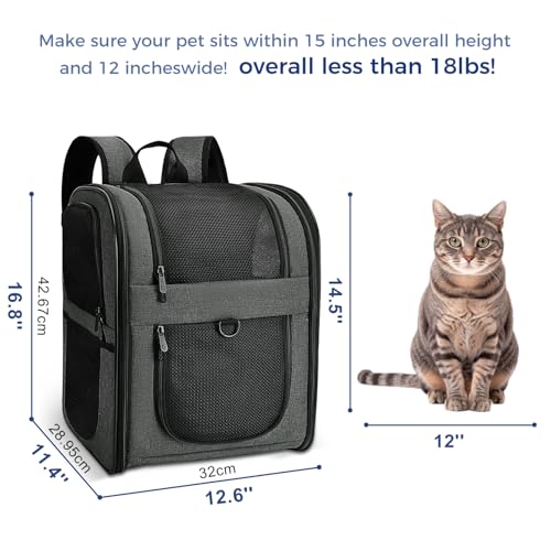 Apollo Walker Pet Carrier Backpack for 4-18lb Cats and Dogs, Puppies, Safety Features and Cushion Back Support | for Trave...