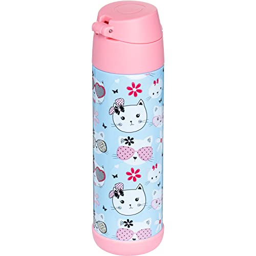 Snug Insulated Kids Water Bottle with Straw & Spout – Double-Wall Stainless Steel, Leakproof, Easy-Flip Lid – For School, ...