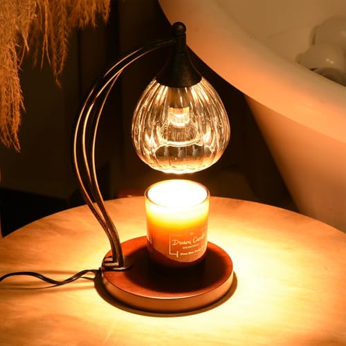 Candle Warmer Lamp with Timer Dimmer - Electric Light Wax Warmer for Jar Candles - Lamp with 2 Bulbs, Unique Birthday Gift...