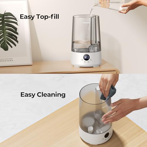 Homvana Humidifiers for Bedroom Home, 3.6 L Cool Mist Top-Fill 34H Super Long Time, Quiet 23dB, Baby Humidifier, Oil Diffu...