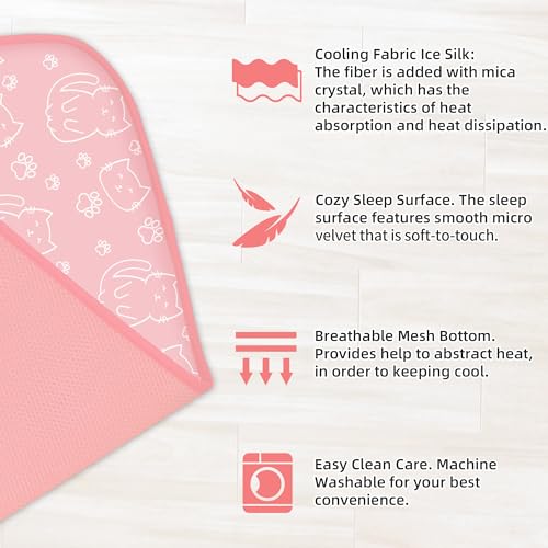 NWK Pet Cooling Mat -Q-Max>0.345 Ice Silk Cooling Mat for Dogs & Cats Portable & Washable Pet Cooling Blanket, Car Seats, ...