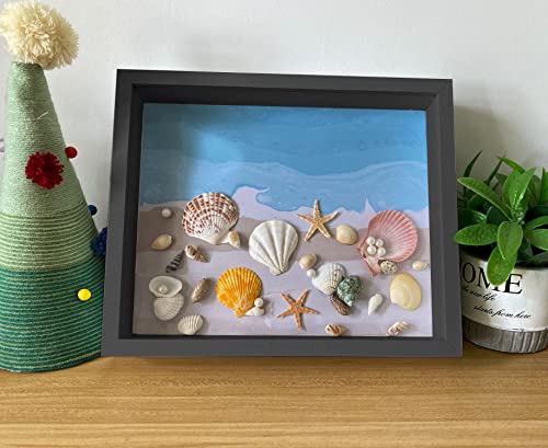 5x5 Shadow Box Picture Frame with Soft Linen Back - Metal Push Pins Included, Memory Box Display Case for Memorabilia Flow...