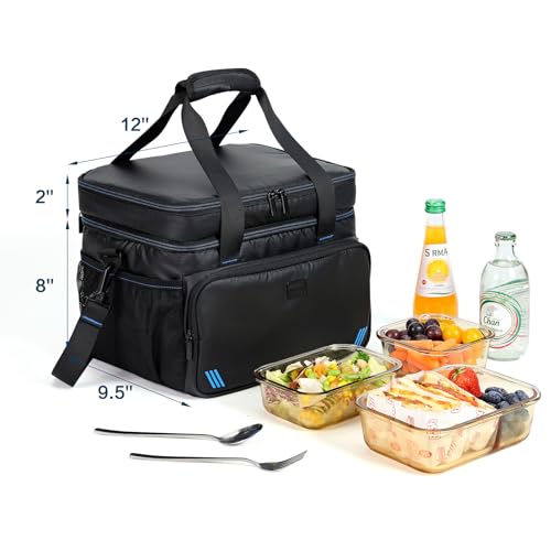 ZEEMO Soft Cooler Bag, Insulated Lunch Box, 19 L Ice Chest, Double Leakproof Layers, Waterproof and Collapsible Case for W...