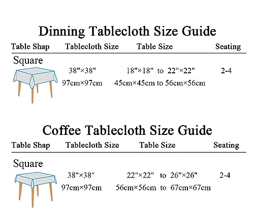 YEESSION Floral Print Square Tablecloth 38 x 38 Inch Stain Resistant and Waterproof Wine Table Cover for Kitchen Dining In...