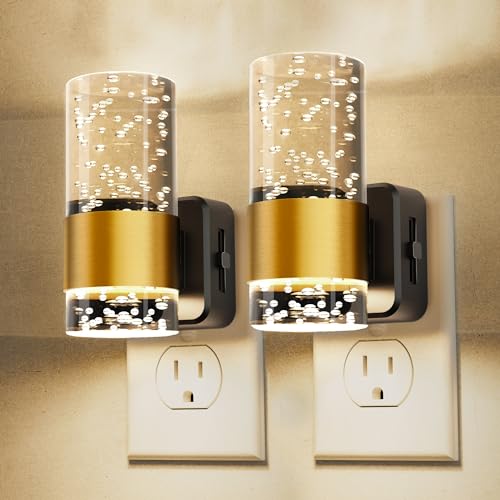L LOHAS LED Night Light,Dimmable Night Lights Plug into Wall, 2 Pack Acrylic Nightlight with 0-100 LM Adjustable Brightnes...